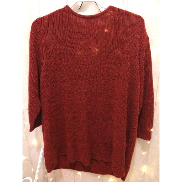 FADED GLORY WOMENS 2X 18-20 MAROON RIBBED COZY KNIT LOOSE LIGHTWEIGHT SWEATER - Picture 2 of 4